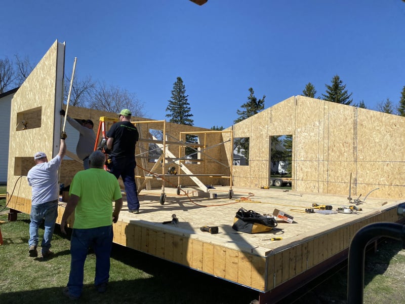 Structurally Insulated Panels on construction site Structurally Insulated Panels on construction site